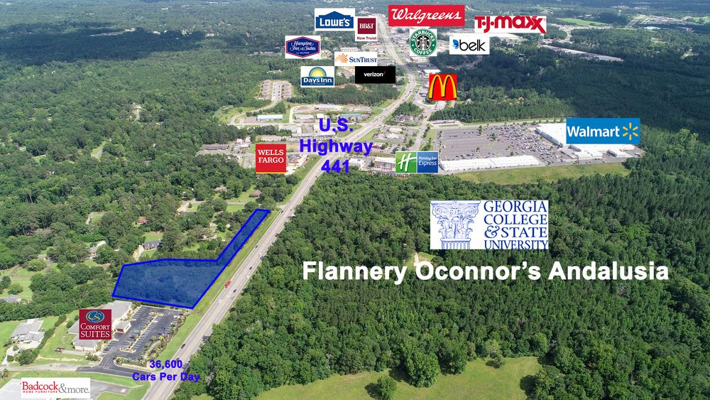 Baldwin County Commercial Lot on Highway 441: 300 Pearl Dr, Milledgeville, GA 31061